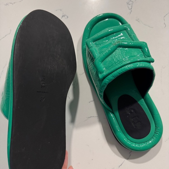 Tibi Beryen Naplack Sandal/ Slides, Sz 37 - Picture 3 of 8